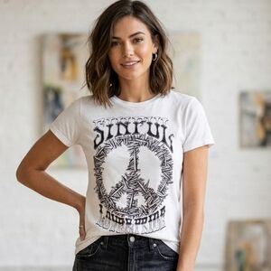 SINFUL X Affliction Women's Graphic Tee White Peace Nails Love&Pride Size XL
